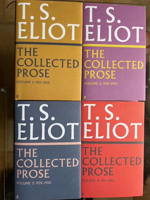 T S Eliot The Collected Prose 4 volumes